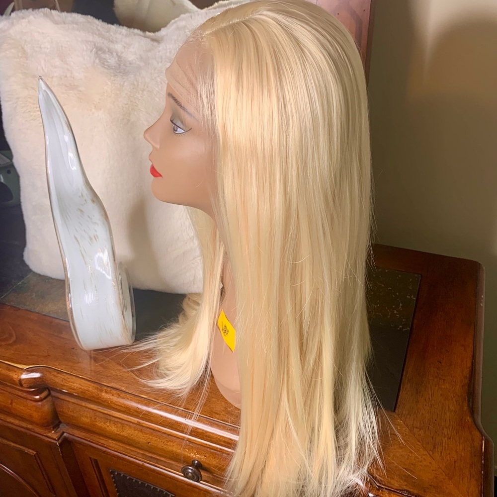 Platinum Blonde Lace Front Synthetic Wig for Women